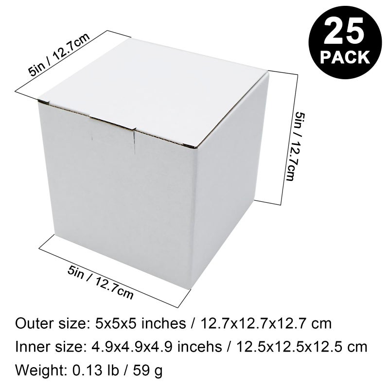 J.Ehonace Pack of 25 BM555 Shipping Box  5"" x 5"" x 5"" Inch Small Corrugated Cardboard Gift Box for Mailing  E-Commerce  Shipping  Storing  Gifts Wrapping  Ideal Mug 11oz to 15oz Boxes for Gift - Image 2
